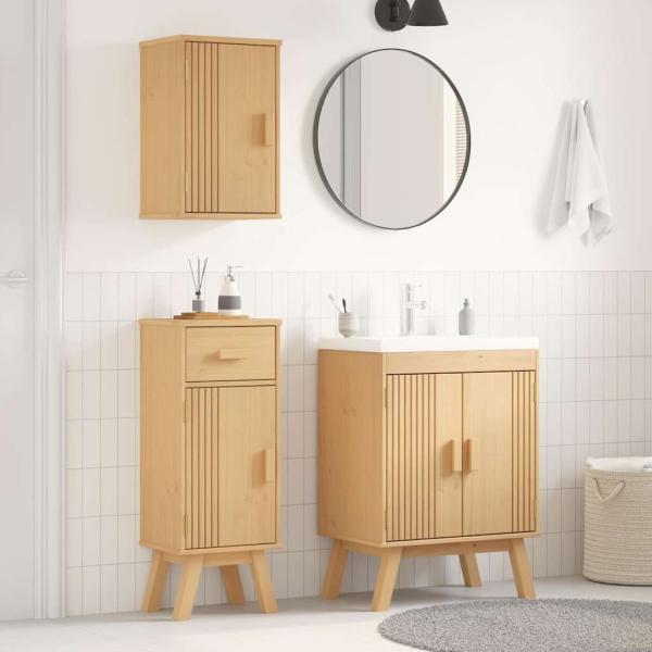 ARDEBO.de - 3-teiliges Kiefer Badezimmermöbel Set
