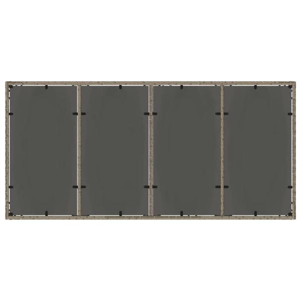 7-teiliges Gartendiningset mit Kissen Grau Poly-Rattan