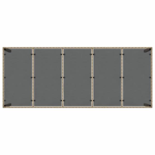 11-teiliges Garten Essset mit Kissen Beige Poly-Rattan