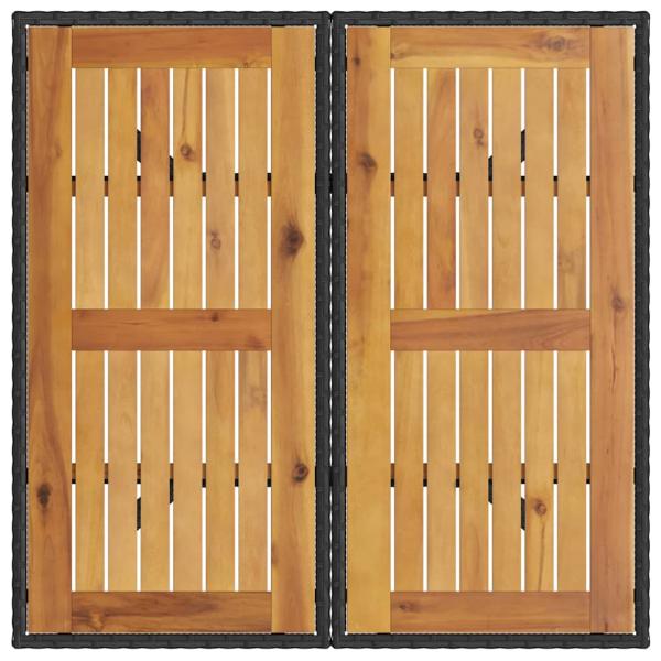 5-teiliges Garten-Essgruppen-Set mit Kissen in Schwarz Poly-Rattan