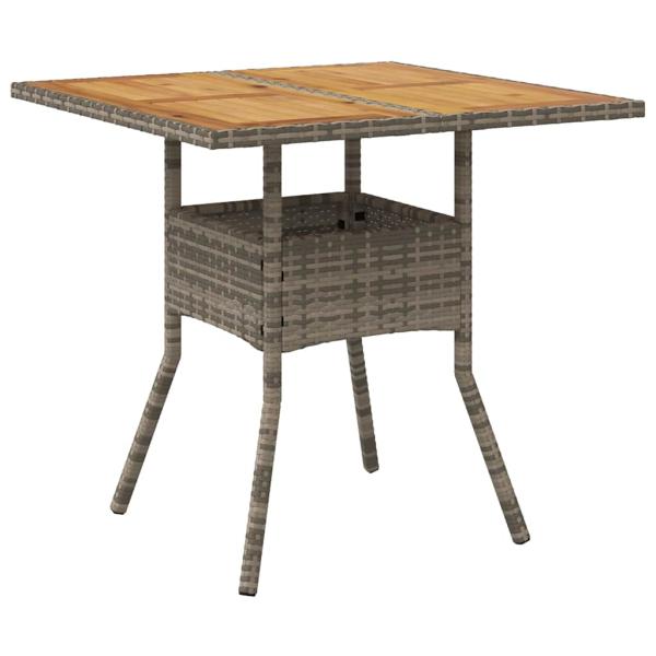 3-teiliges Gartenset mit Kissen Grau Poly Rattan