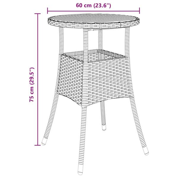 3-teiliges Gartentischset Schwarz Poly-Rattan