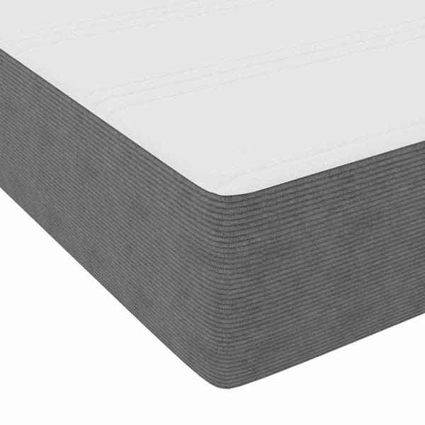 Boxspringbett mit Matratze Hellgrau 90x200 cm Cordstoff