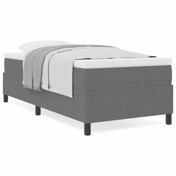Boxspringbett mit Matratze Hellgrau 90x200 cm Cordstoff
