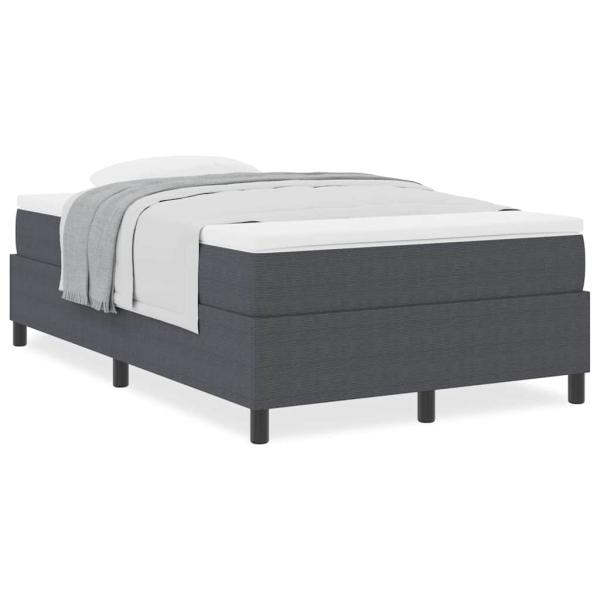 Boxspringbett mit Matratze Dunkelgrau 120x200 cm Cordstoff