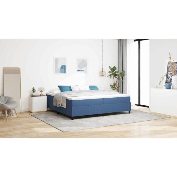 Boxspringbett mit Matratze Blau 200x200 cm Cordstoff