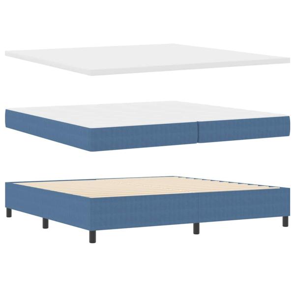 Boxspringbett mit Matratze Blau 200x200 cm Cordstoff