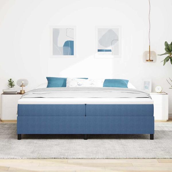 Boxspringbett mit Matratze Blau 200x200 cm Cordstoff