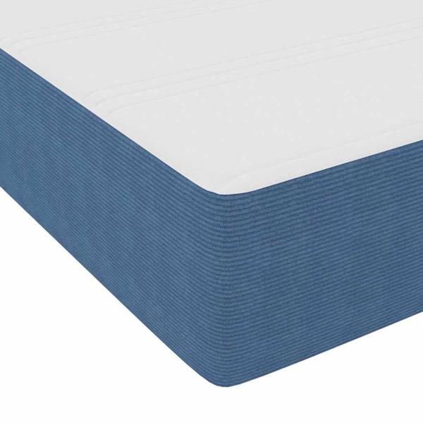 Boxspringbett mit Matratze Blau 200x200 cm Cordstoff