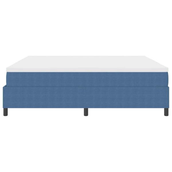 Boxspringbett mit Matratze Blau 200x200 cm Cordstoff
