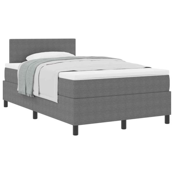 Boxspringbett mit Matratze Hellgrau 120x200 cm Cordstoff