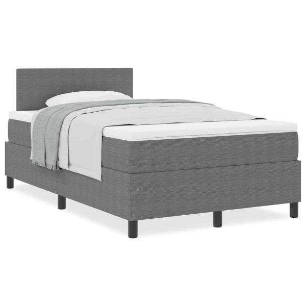 Boxspringbett mit Matratze Hellgrau 120x200 cm Cordstoff