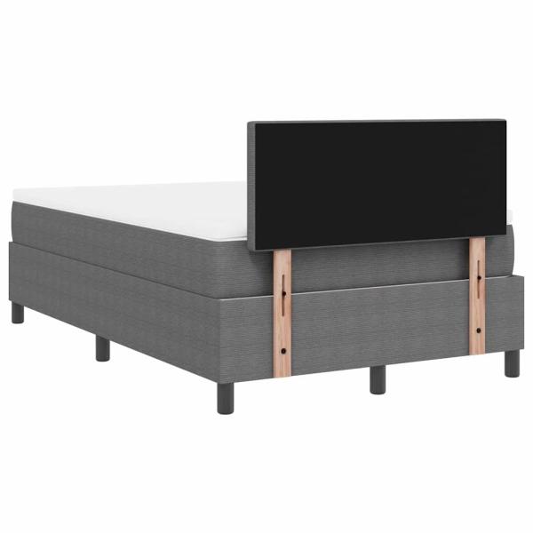 Boxspringbett mit Matratze Hellgrau 120x200 cm Cordstoff