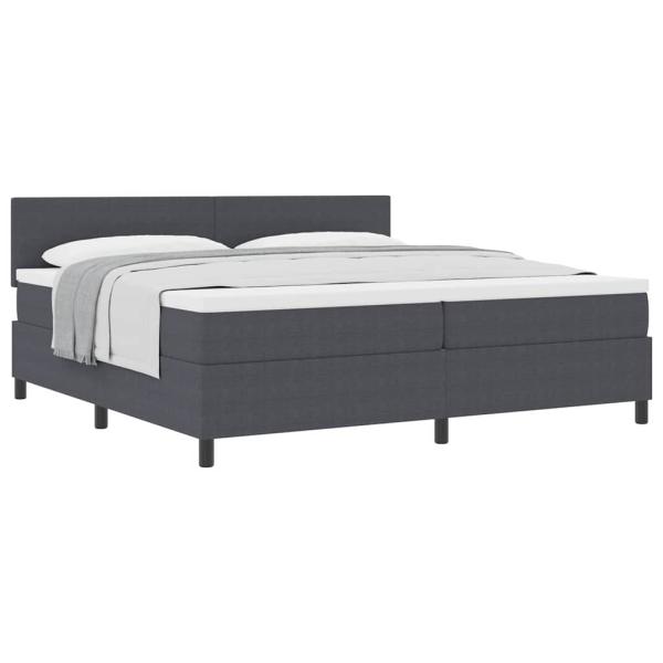 Boxspringbett mit Matratze Dunkelgrau 200x200 cm Cordstoff
