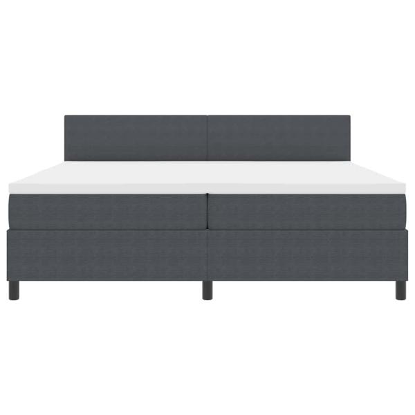 Boxspringbett mit Matratze Dunkelgrau 200x200 cm Cordstoff