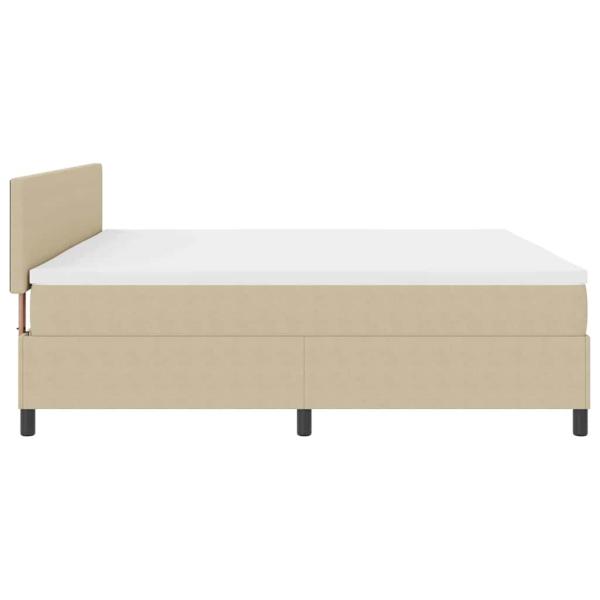 Boxspringbett mit Matratze Hellgrün Grau 200x200 cm Cord-Stoff