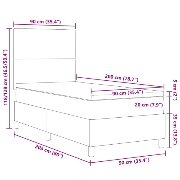 Boxspringbett mit Matratze Beige 90x200 cm Cordstoff
