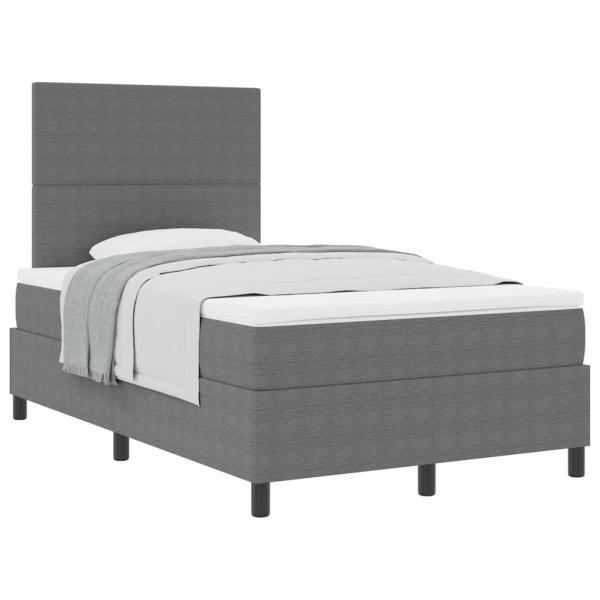 Boxspringbett mit Matratze Hellgrau 120x200 cm Cordstoff