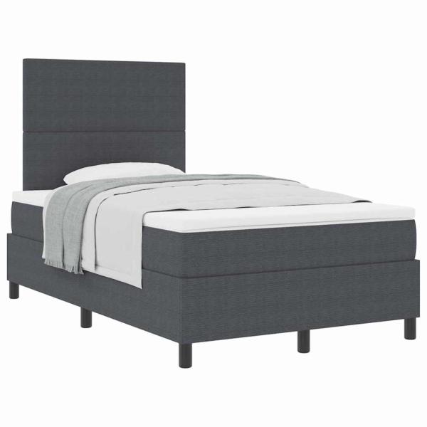 Boxspringbett mit Matratze Dunkelgrau 120x200 cm Cordstoff