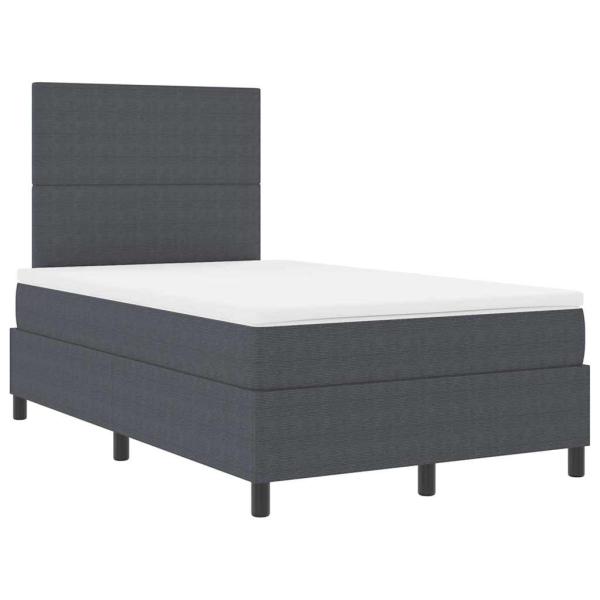 Boxspringbett mit Matratze Dunkelgrau 120x200 cm Cordstoff