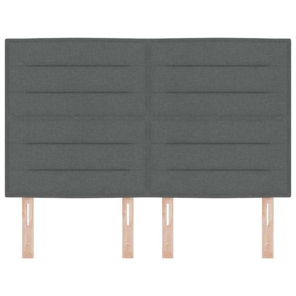 Kopfteil Linien Design Dunkelgrau 160 cm Stoff