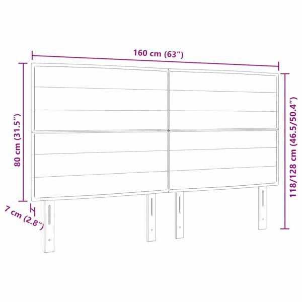 Kopfteil Linien Design Dunkelgrau 160 cm Stoff