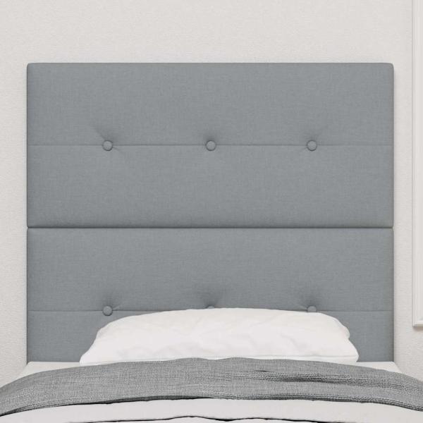 Kopfteil Button Tufted Hellgrau 80 cm Stoff