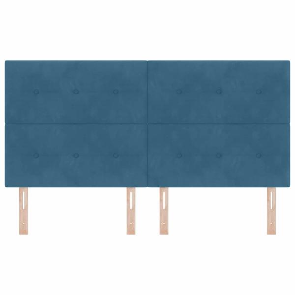 Kopfteil Knopfheftung Dunkelblau 180 cm Samt