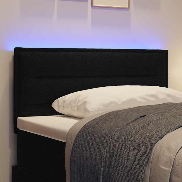 LED Kopfteil Linien Design Schwarz 80 cm Stoff