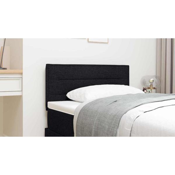 LED Kopfteil Linien Design Schwarz 80 cm Stoff