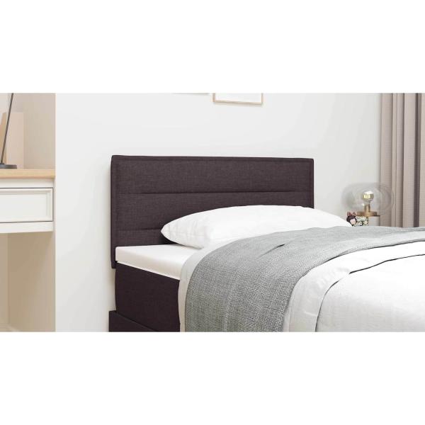 LED Kopfteil Linien Design Dunkelbraun 80 cm Stoff