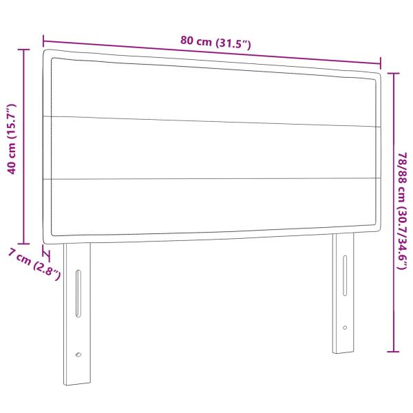 LED Kopfteil Linien Design Dunkelbraun 80 cm Stoff