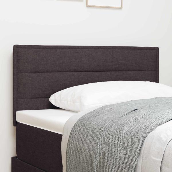 LED Kopfteil Linien Design Dunkelbraun 80 cm Stoff