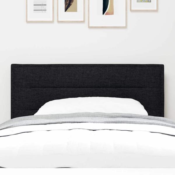 LED Kopfteil Linien Design Schwarz 90 cm Stoff