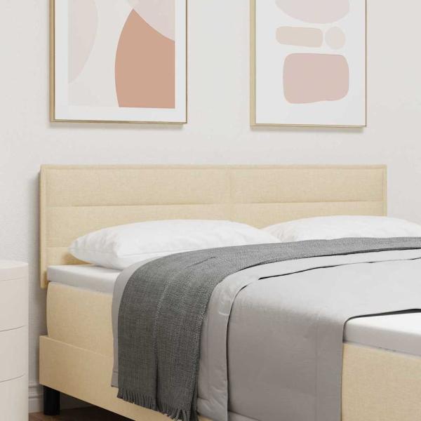 ARDEBO.de - LED Kopfteil Linien Design Creme 72 cm Stoff