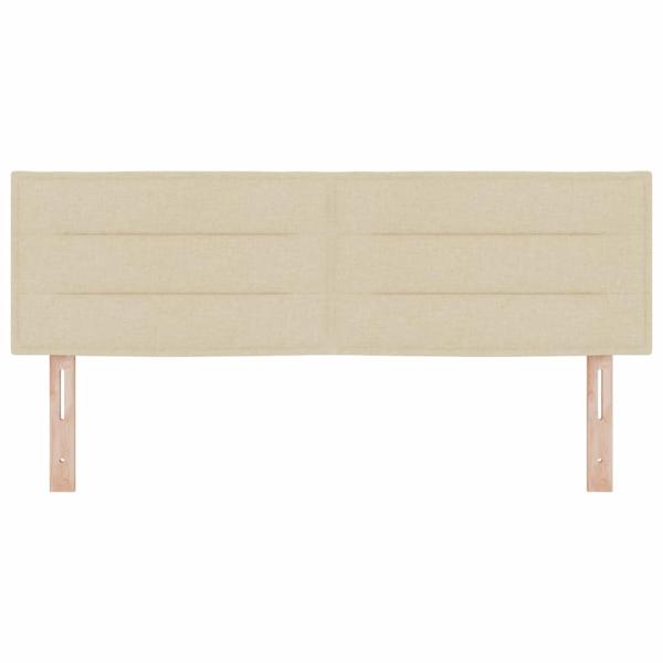 LED Kopfteil Linien Design Creme 72 cm Stoff