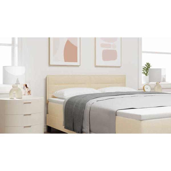 LED Kopfteil mit LED-Lichtleisten Creme 144 cm Stoff