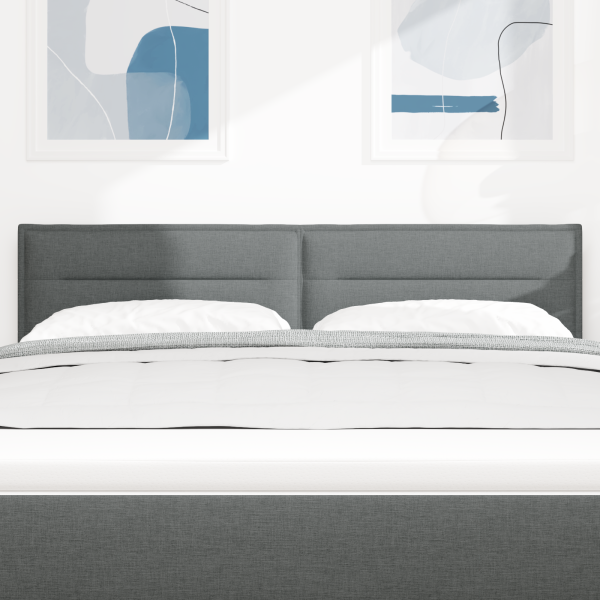 LED Kopfteil mit LED-Lichtleisten Dunkelgrau 160 cm Stoff