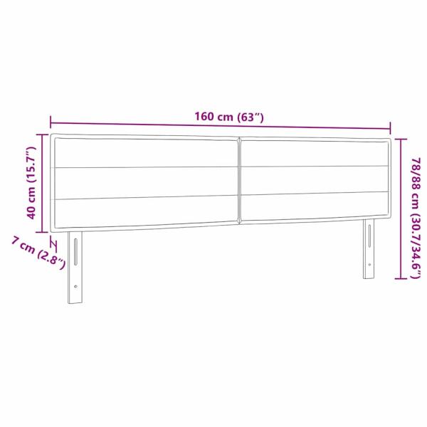 ARDEBO.de - LED Kopfteil Linien Design Creme 80 cm Stoff
