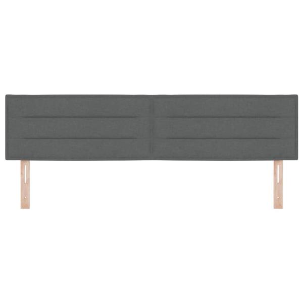 LED Kopfteil Linien Design Dunkelgrau 90 cm Stoff