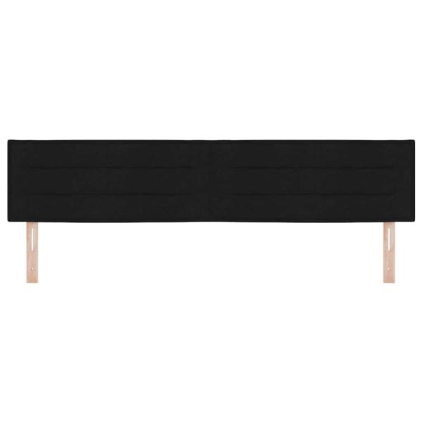 LED Kopfteil Linien Design Schwarz 200 cm Stoff
