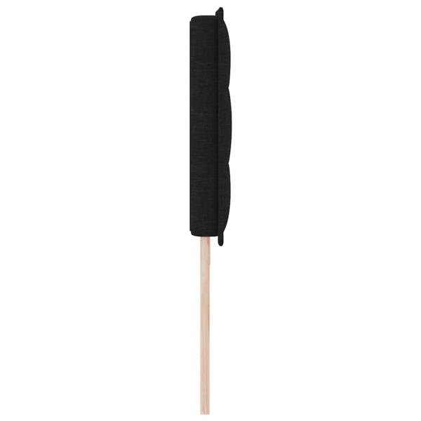 LED Kopfteil Linien Design Schwarz 200 cm Stoff