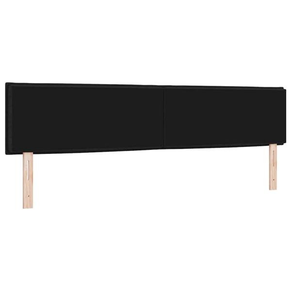 LED Kopfteil Linien Design Schwarz 200 cm Stoff
