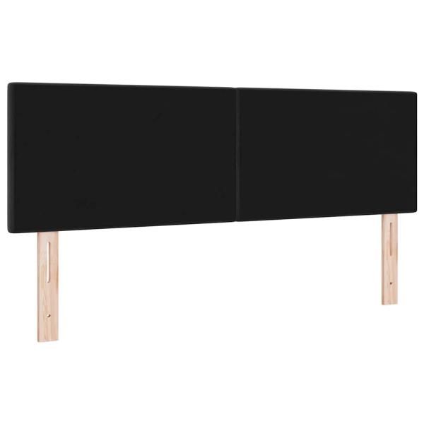 LED Kopfteil Knopfgepolstert Schwarz 72 cm Samt