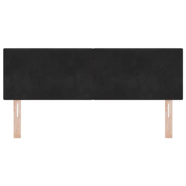 LED Kopfteil Knopfgepolstert Schwarz 72 cm Samt