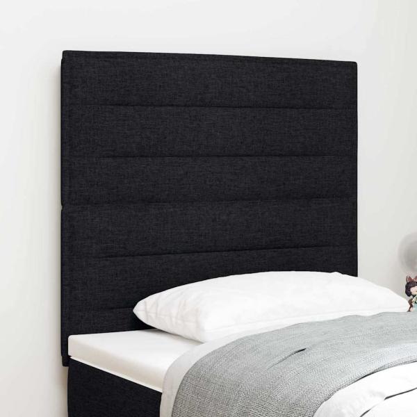 ARDEBO.de - LED Kopfteil Linien Design Schwarz 100 cm Stoff