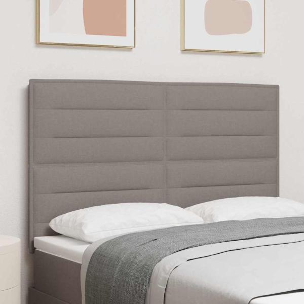 ARDEBO.de - LED Kopfkissen Linien Design Taupe 80 cm Stoff