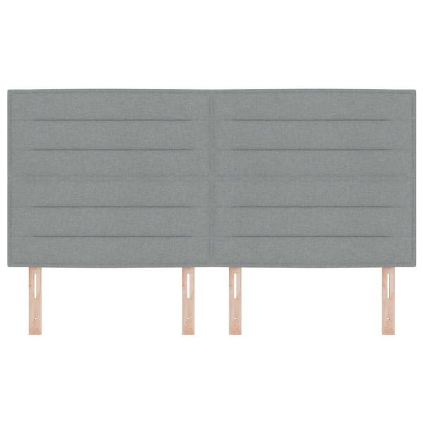 LED Kopfteil Linien Design Hellgrau 90 cm Stoff