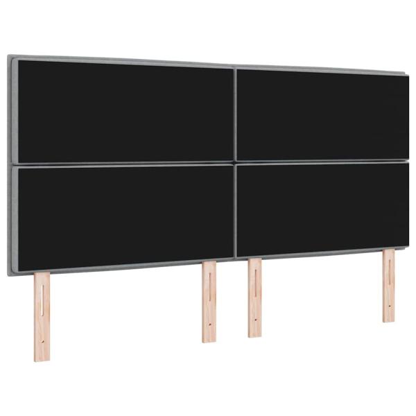 LED Kopfteil Linien Design Hellgrau 90 cm Stoff