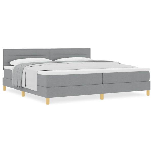 Boxspringbett mit Matratze Hellgrau 200x200 cm Stoff